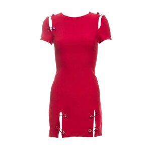 Versus Versace Red Safety Pin Mini Dress